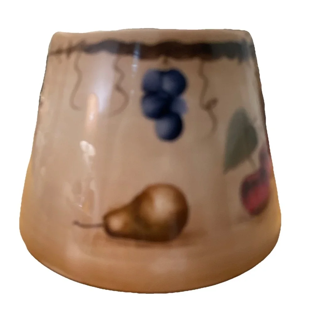 Home Interiors SONOMA VILLA Large Jar CANDLE SHADE Fruit Grapevine Apples Grapes
